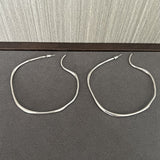 925 Sterling Silver Irregular Simple Large Hoop Earrings - floysun