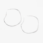 925 Sterling Silver Irregular Simple Large Hoop Earrings - floysun