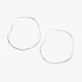 925 Sterling Silver Irregular Simple Large Hoop Earrings - floysun