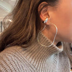 925 Sterling Silver Irregular Simple Large Hoop Earrings - floysun