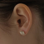 925 Sterling Silver Layered Round Shell Line Earrings - floysun