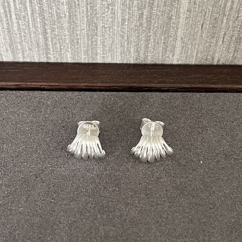 925 Sterling Silver Layered Round Shell Line Earrings - floysun