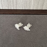 925 Sterling Silver Layered Round Shell Line Earrings - floysun