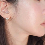 925 Sterling Silver Layered Round Shell Line Earrings - floysun