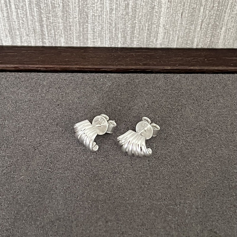925 Sterling Silver Layered Round Shell Line Earrings - floysun