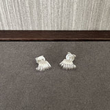 925 Sterling Silver Layered Round Shell Line Earrings - floysun