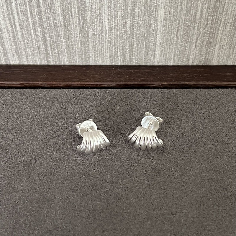 925 Sterling Silver Layered Round Shell Line Earrings - floysun