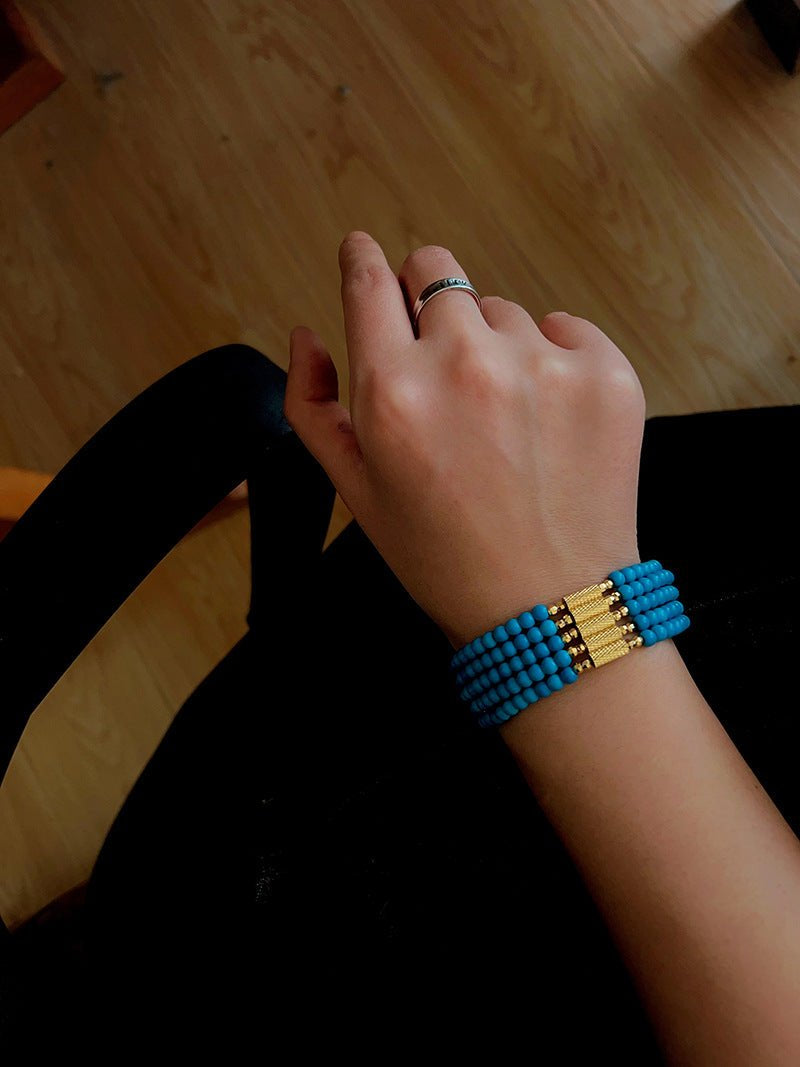 925 Sterling Silver Magnetic Turquoise Convertible Necklace & Bracelet - floysun