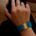 925 Sterling Silver Magnetic Turquoise Convertible Necklace & Bracelet - floysun