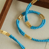 925 Sterling Silver Magnetic Turquoise Convertible Necklace & Bracelet - floysun