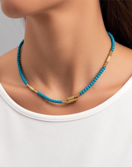 925 Sterling Silver Magnetic Turquoise Convertible Necklace & Bracelet - floysun