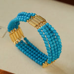 925 Sterling Silver Magnetic Turquoise Convertible Necklace & Bracelet - floysun