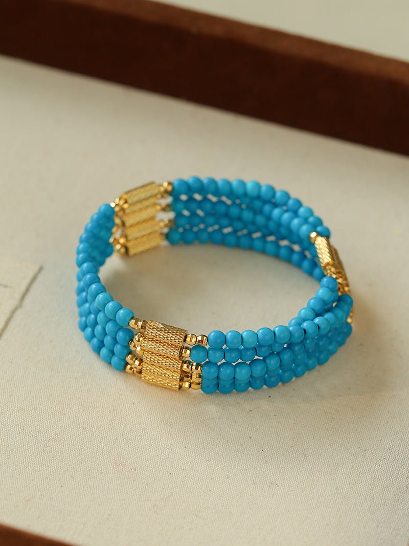 925 Sterling Silver Magnetic Turquoise Convertible Necklace & Bracelet - floysun