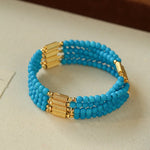 925 Sterling Silver Magnetic Turquoise Convertible Necklace & Bracelet - floysun