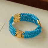 925 Sterling Silver Magnetic Turquoise Convertible Necklace & Bracelet - floysun