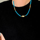 925 Sterling Silver Magnetic Turquoise Convertible Necklace & Bracelet - floysun