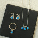 925 Sterling Silver Oval Turquoise Earrings - floysun