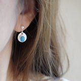 925 Sterling Silver Oval Turquoise Earrings - floysun