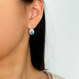925 Sterling Silver Oval Turquoise Earrings - floysun