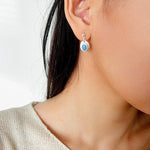 925 Sterling Silver Oval Turquoise Earrings - floysun