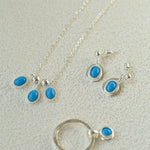925 Sterling Silver Oval Turquoise Earrings - floysun