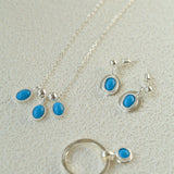 925 Sterling Silver Oval Turquoise Earrings - floysun