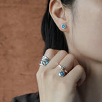 925 Sterling Silver Oval Turquoise Ring - floysun