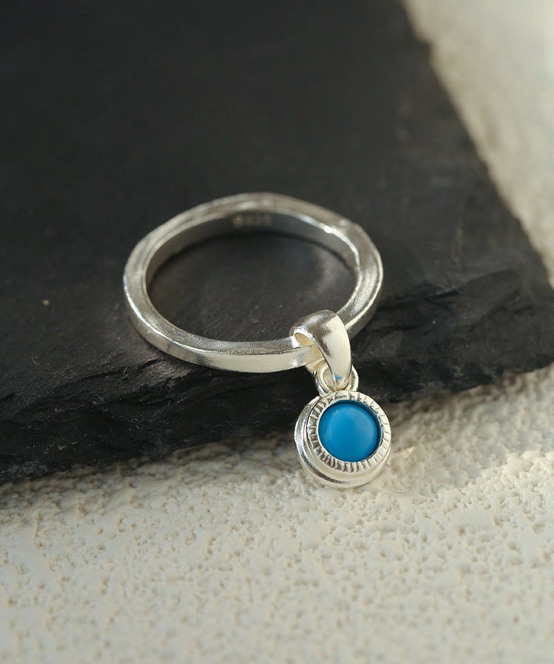 925 Sterling Silver Oval Turquoise Ring - floysun