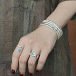 925 Sterling Silver Oval Turquoise Ring - floysun