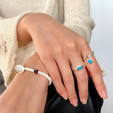 925 Sterling Silver Oval Turquoise Ring - floysun