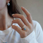 925 Sterling Silver Oval Turquoise Ring - floysun