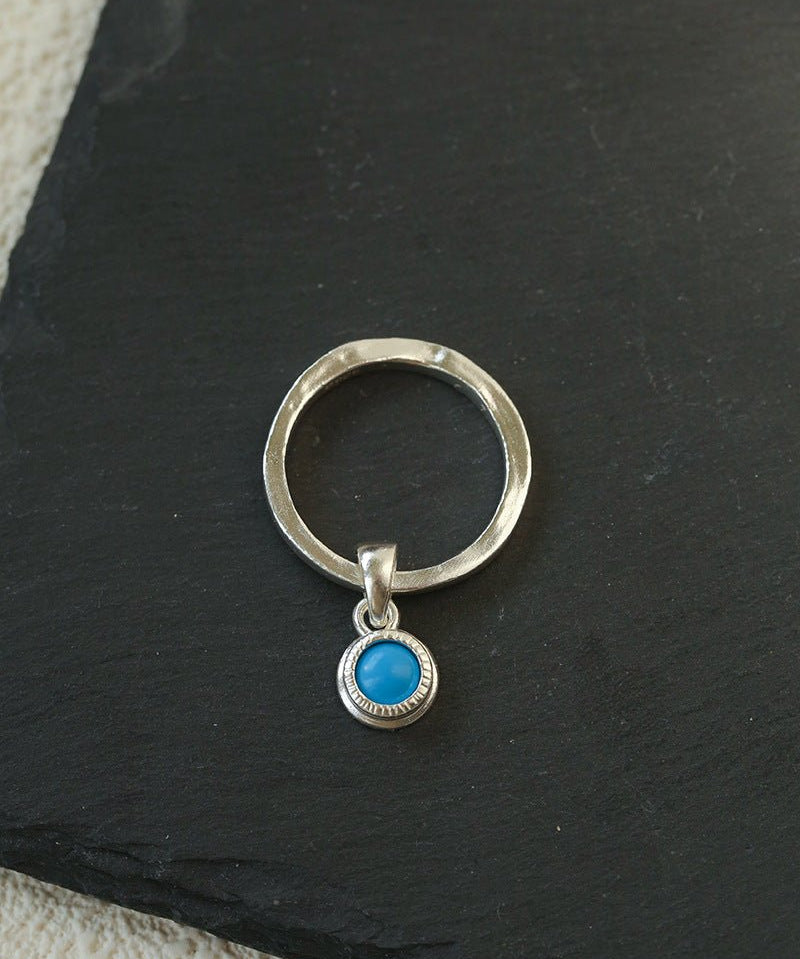 925 Sterling Silver Oval Turquoise Ring - floysun