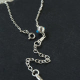 925 Sterling Silver Oval Turquoise Tassel Necklace - floysun