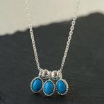 925 Sterling Silver Oval Turquoise Tassel Necklace - floysun