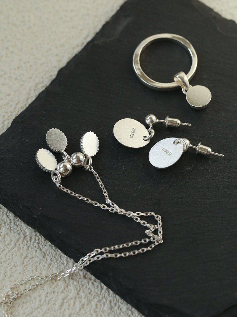 925 Sterling Silver Oval Turquoise Tassel Necklace - floysun