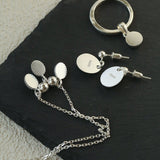 925 Sterling Silver Oval Turquoise Tassel Necklace - floysun