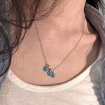 925 Sterling Silver Oval Turquoise Tassel Necklace - floysun