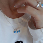 925 Sterling Silver Oval Turquoise Tassel Necklace - floysun