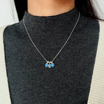 925 Sterling Silver Oval Turquoise Tassel Necklace - floysun