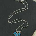 925 Sterling Silver Oval Turquoise Tassel Necklace - floysun