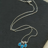 925 Sterling Silver Oval Turquoise Tassel Necklace - floysun