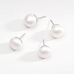 925 Sterling Silver Pearl Stud Earrings - floysun
