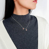 925 Sterling Silver Red Agate Flower Necklace - floysun