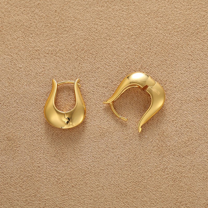 925 Sterling Silver Sculptural Vase-Shaped Hoop Earrings - floysun