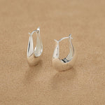 925 Sterling Silver Sculptural Vase-Shaped Hoop Earrings - floysun