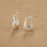 925 Sterling Silver Sculptural Vase-Shaped Hoop Earrings - floysun