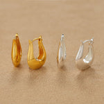 925 Sterling Silver Sculptural Vase-Shaped Hoop Earrings - floysun