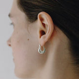 925 Sterling Silver Sculptural Vase-Shaped Hoop Earrings - floysun