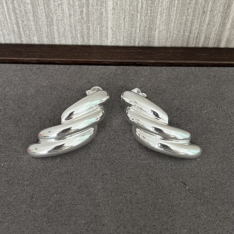 925 Sterling Silver Silhouette Line Earrings - floysun