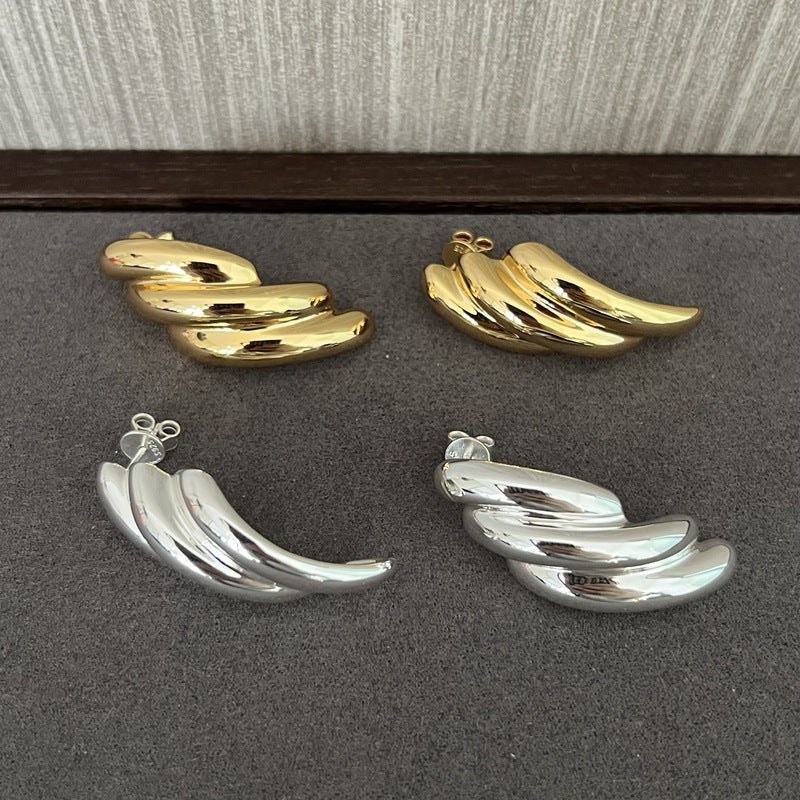 925 Sterling Silver Silhouette Line Earrings - floysun